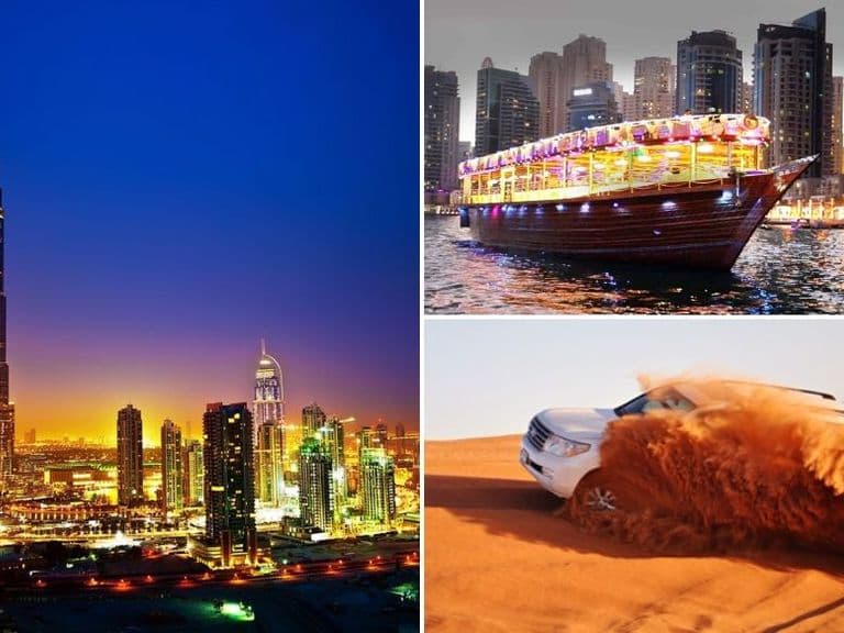 Desert Safari, Dhow Cruise Marina and Dubai City Tour
