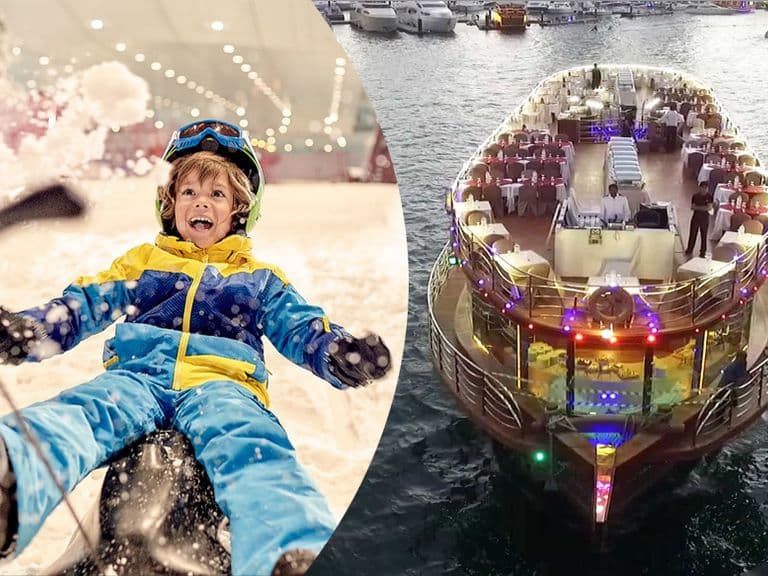 Ski Dubai Snow Park and Dhow Cruise Dinner